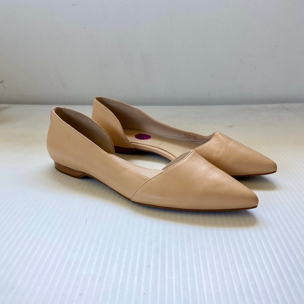 Cole Haan Bambra Skimmer II Nude Tan Leather D'Orsay Pointed Toe Flats Women 8.5